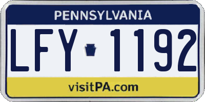 PA license plate LFY1192