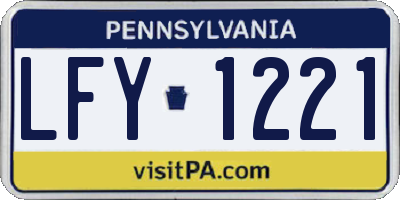 PA license plate LFY1221
