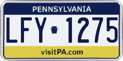 PA license plate LFY1275