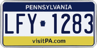 PA license plate LFY1283