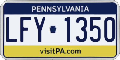 PA license plate LFY1350