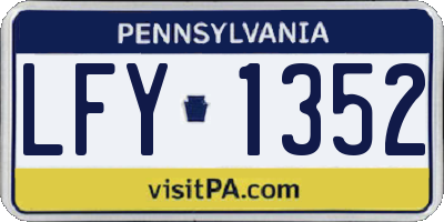 PA license plate LFY1352