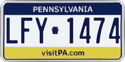 PA license plate LFY1474