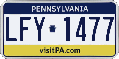 PA license plate LFY1477
