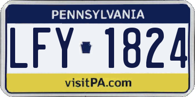 PA license plate LFY1824