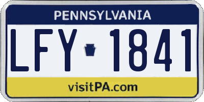 PA license plate LFY1841