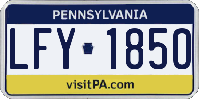 PA license plate LFY1850