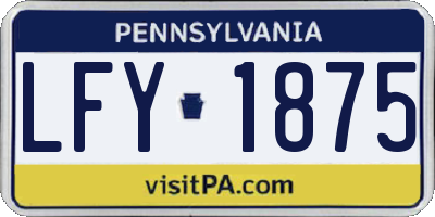 PA license plate LFY1875