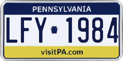 PA license plate LFY1984