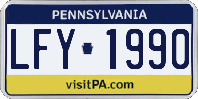 PA license plate LFY1990