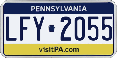 PA license plate LFY2055