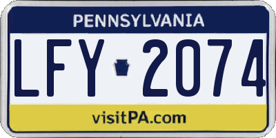 PA license plate LFY2074