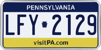 PA license plate LFY2129