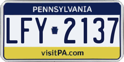 PA license plate LFY2137