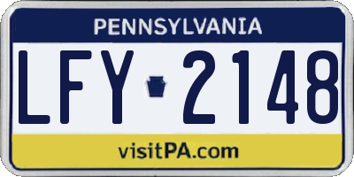 PA license plate LFY2148