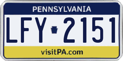 PA license plate LFY2151