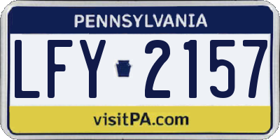 PA license plate LFY2157