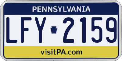 PA license plate LFY2159