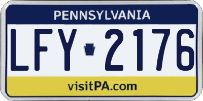 PA license plate LFY2176