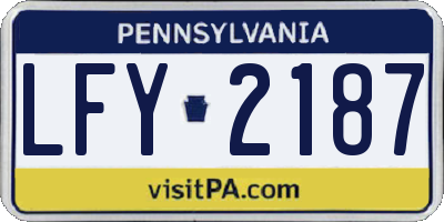 PA license plate LFY2187