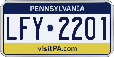 PA license plate LFY2201