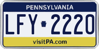PA license plate LFY2220
