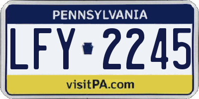 PA license plate LFY2245