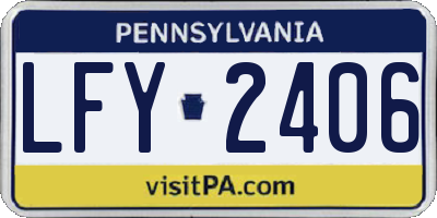 PA license plate LFY2406