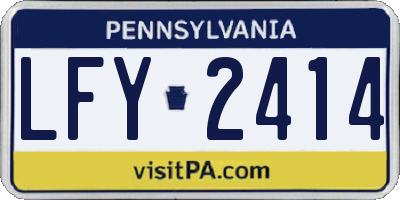 PA license plate LFY2414