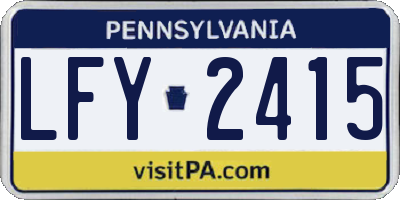 PA license plate LFY2415