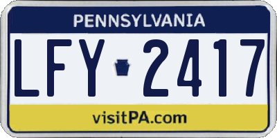 PA license plate LFY2417