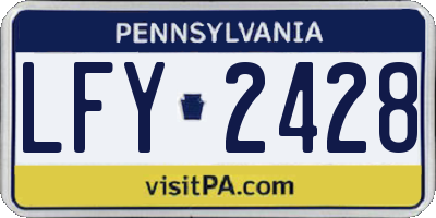 PA license plate LFY2428