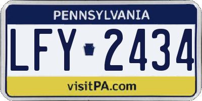 PA license plate LFY2434