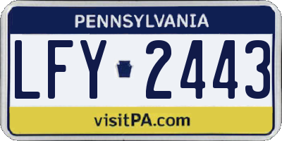 PA license plate LFY2443