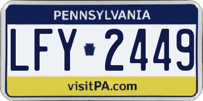 PA license plate LFY2449