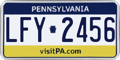 PA license plate LFY2456