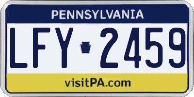 PA license plate LFY2459