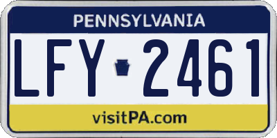 PA license plate LFY2461