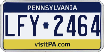 PA license plate LFY2464