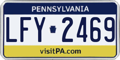 PA license plate LFY2469