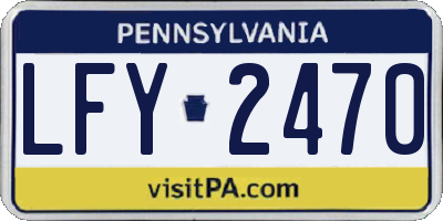 PA license plate LFY2470