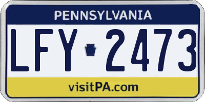PA license plate LFY2473