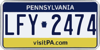 PA license plate LFY2474