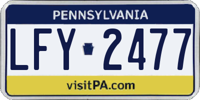 PA license plate LFY2477