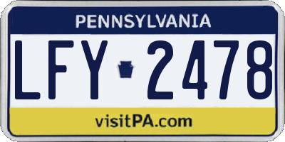 PA license plate LFY2478