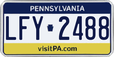 PA license plate LFY2488