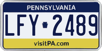 PA license plate LFY2489