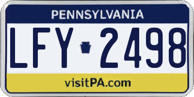 PA license plate LFY2498