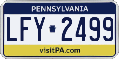 PA license plate LFY2499
