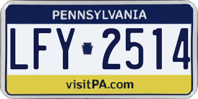 PA license plate LFY2514